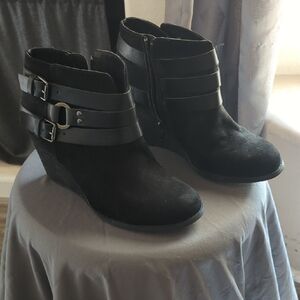 Carlos Black Strapped Ankle Booties